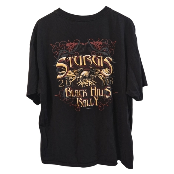 Sturgis Black Hills Rally 2008 Short Sleeve Tee Size 2XL - Picture 2 of 5